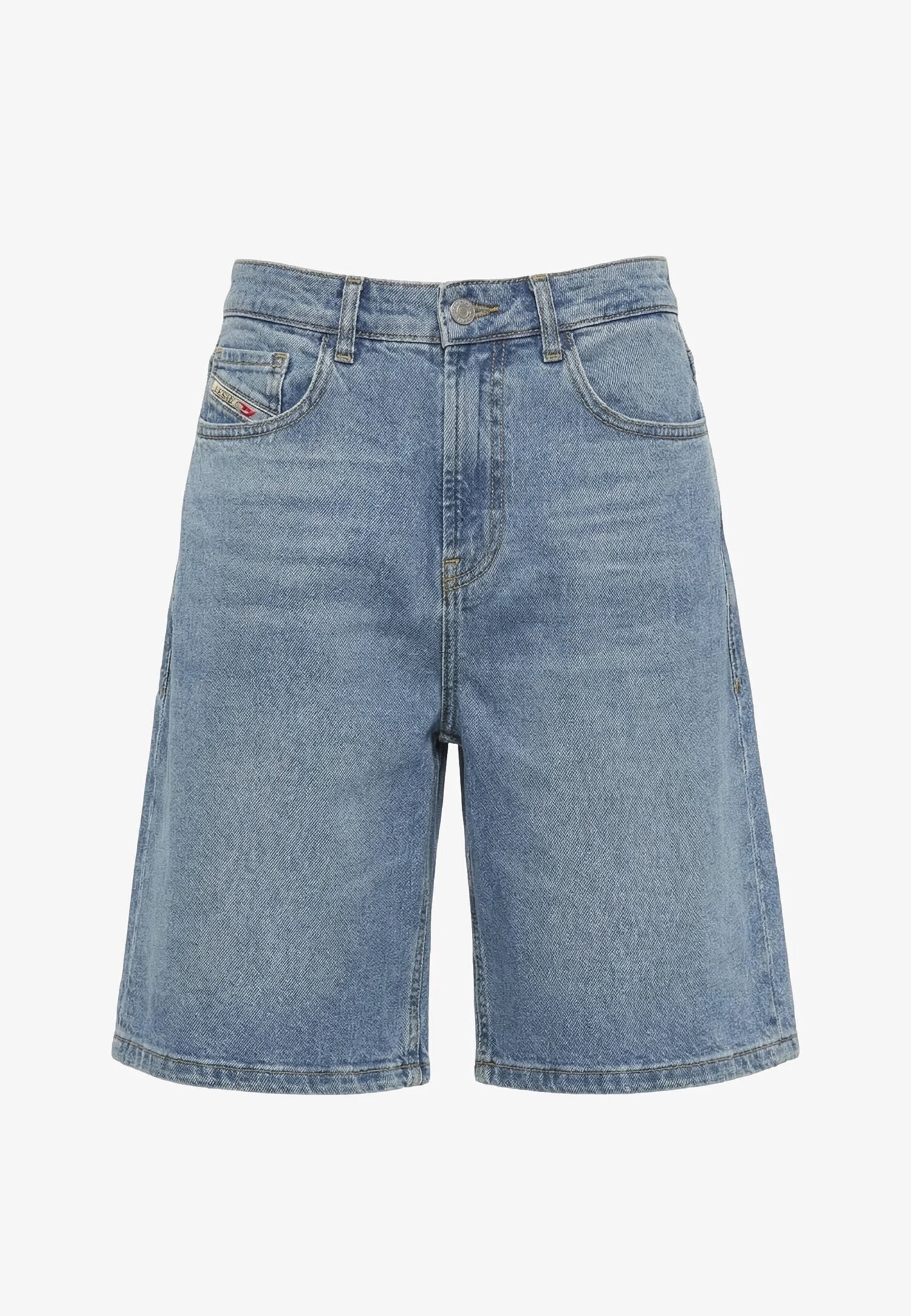 Diesel Bermuda Blu Jeans Bambina Vita Regolabile Sportivo In Cotone D-ARGJX-S