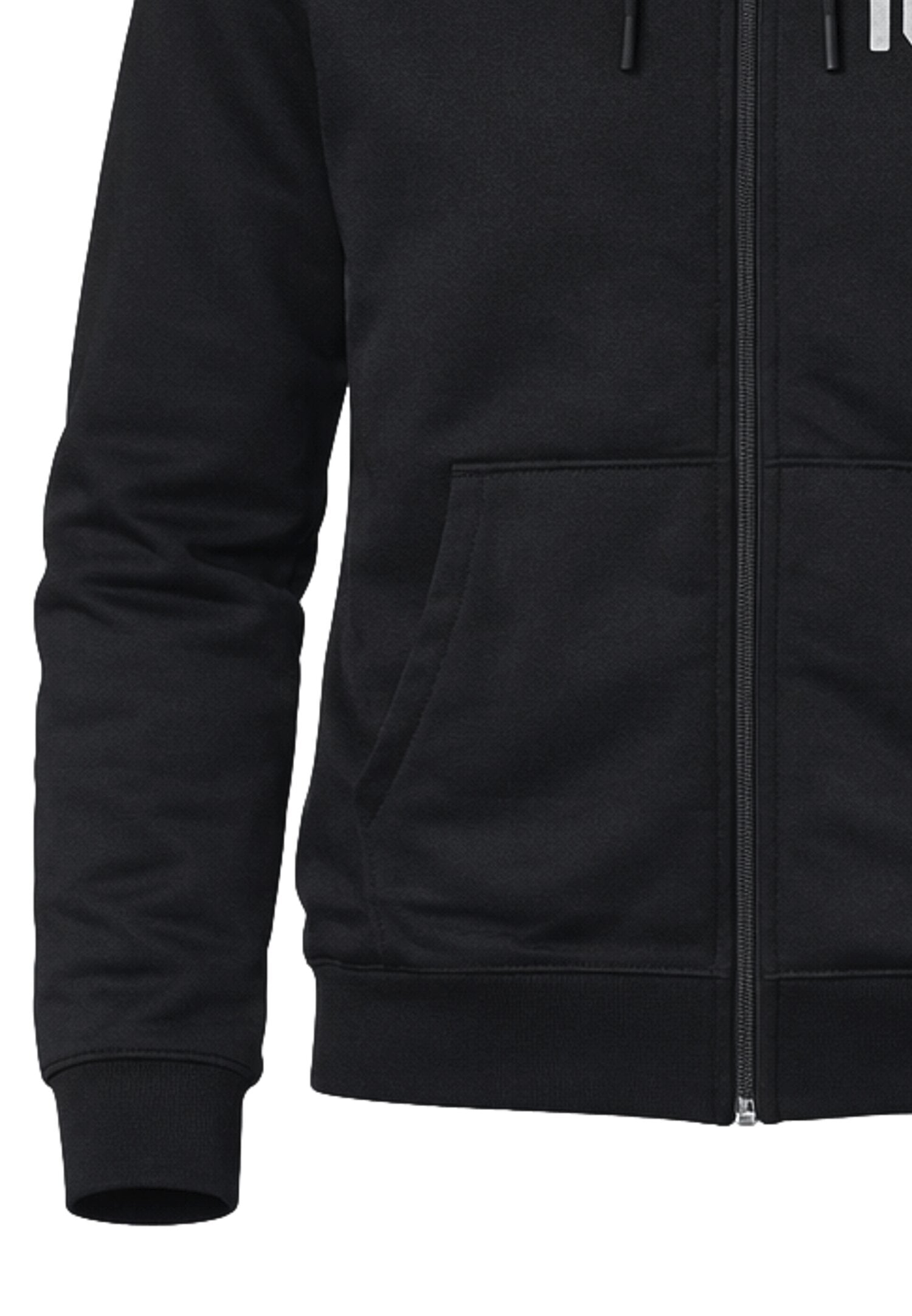 Icon Felpa Nera Cappuccio e Zip Logo Laterale Bambino IBSW001077_