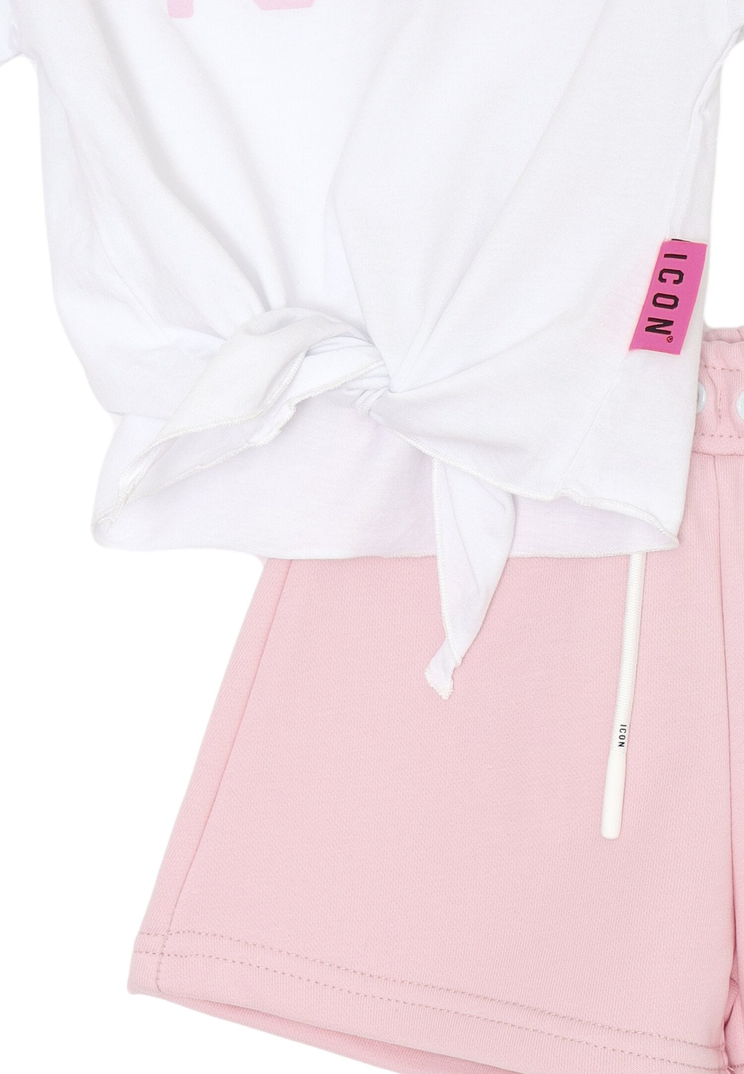 ICON completo bambina rosa chiaro 12 mesi 4 anni nodo frontale cotone | CammarataMode