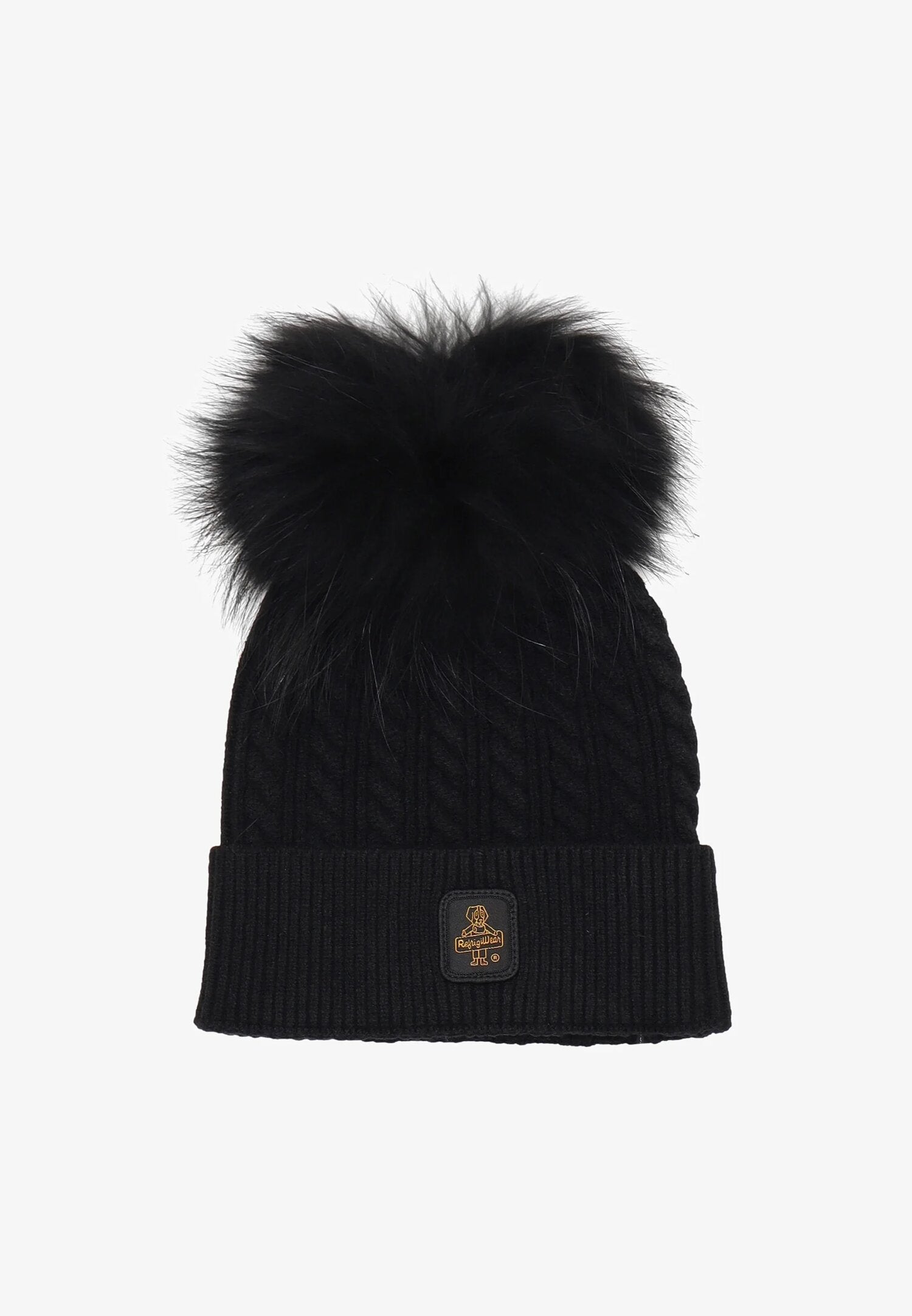 Refrigiwear Cappello Nero Bambina In Lana Cuffia Invernale AI25