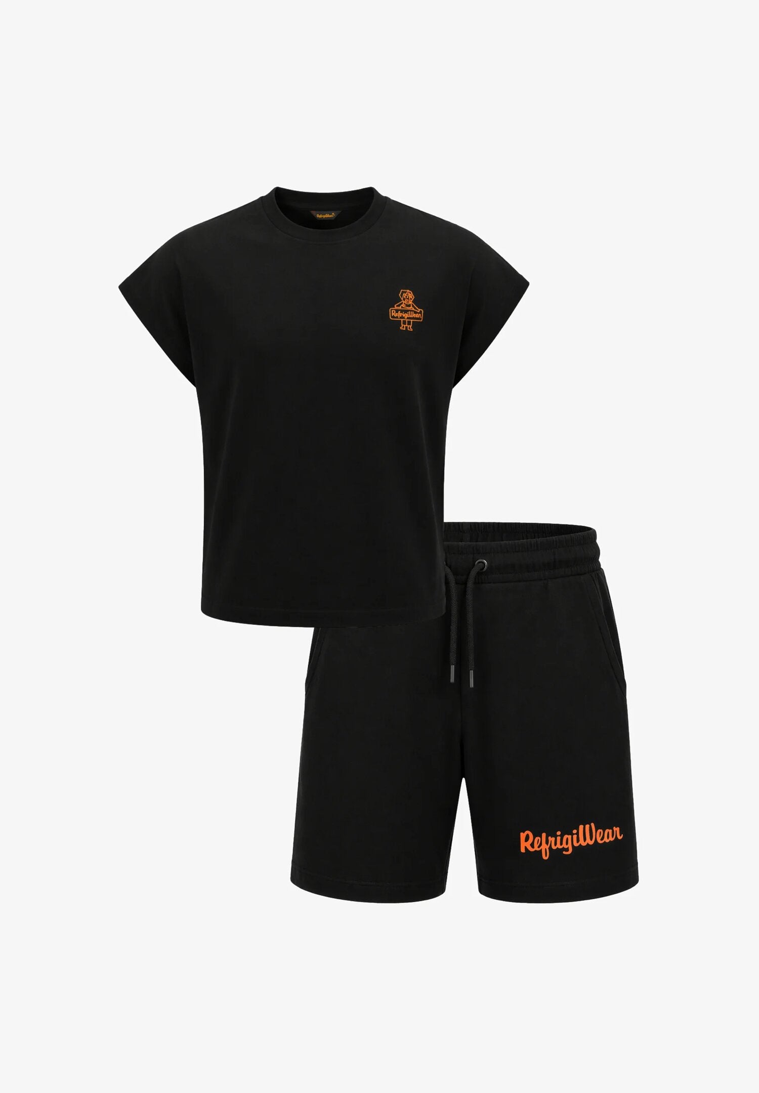 Refrigiwear Completo Smanicato Nero e Logo Arancio Bambino R1592DS26_
