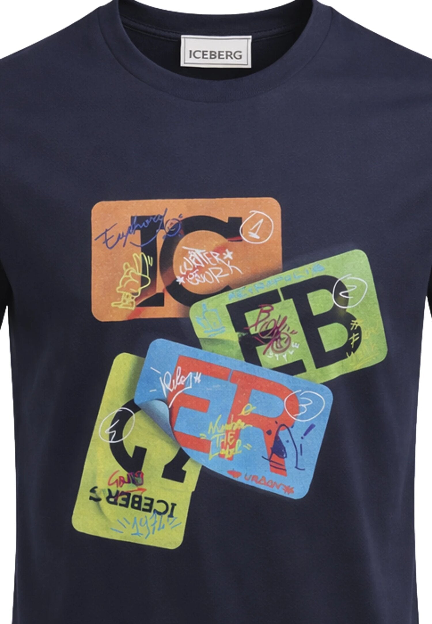 Icebergs Tshirt Blu Con Stampa Colorata Bambino TSICE6108J_