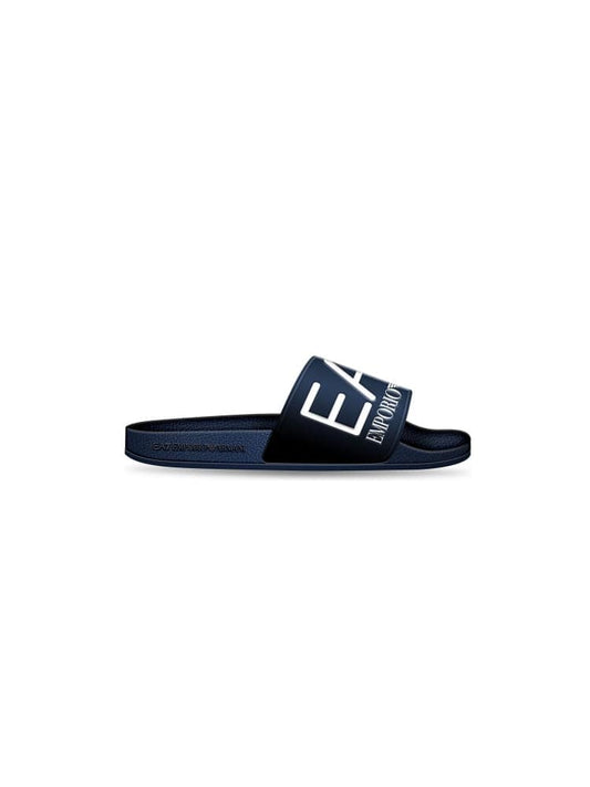 Emporio Armani ciabatta kids-junior con maxi logo blu/bianco