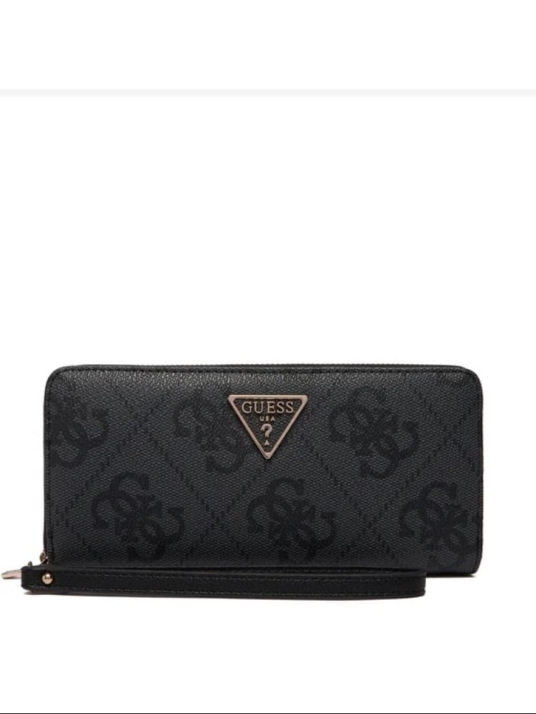 Guess portafoglio nero donna logo all over