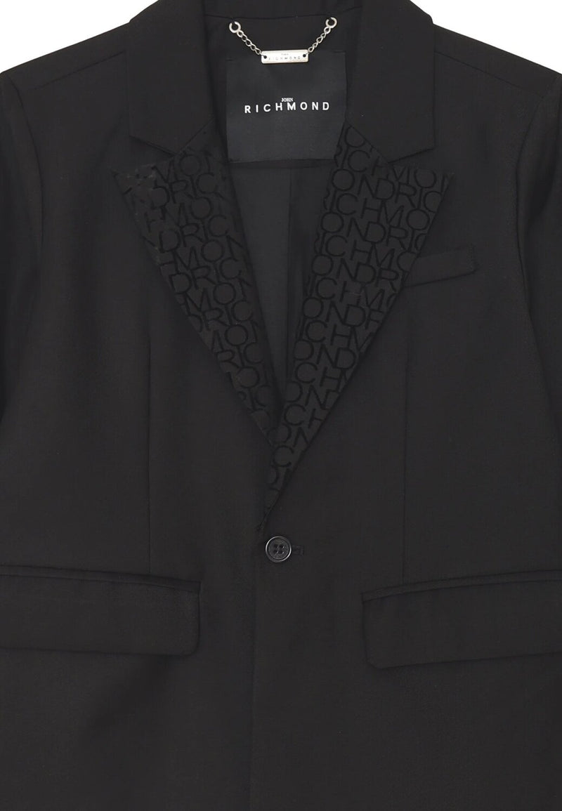 John Richmond blazer bambino nero elegante 8-16 anni dettagli raso - NERO | CammarataMode
