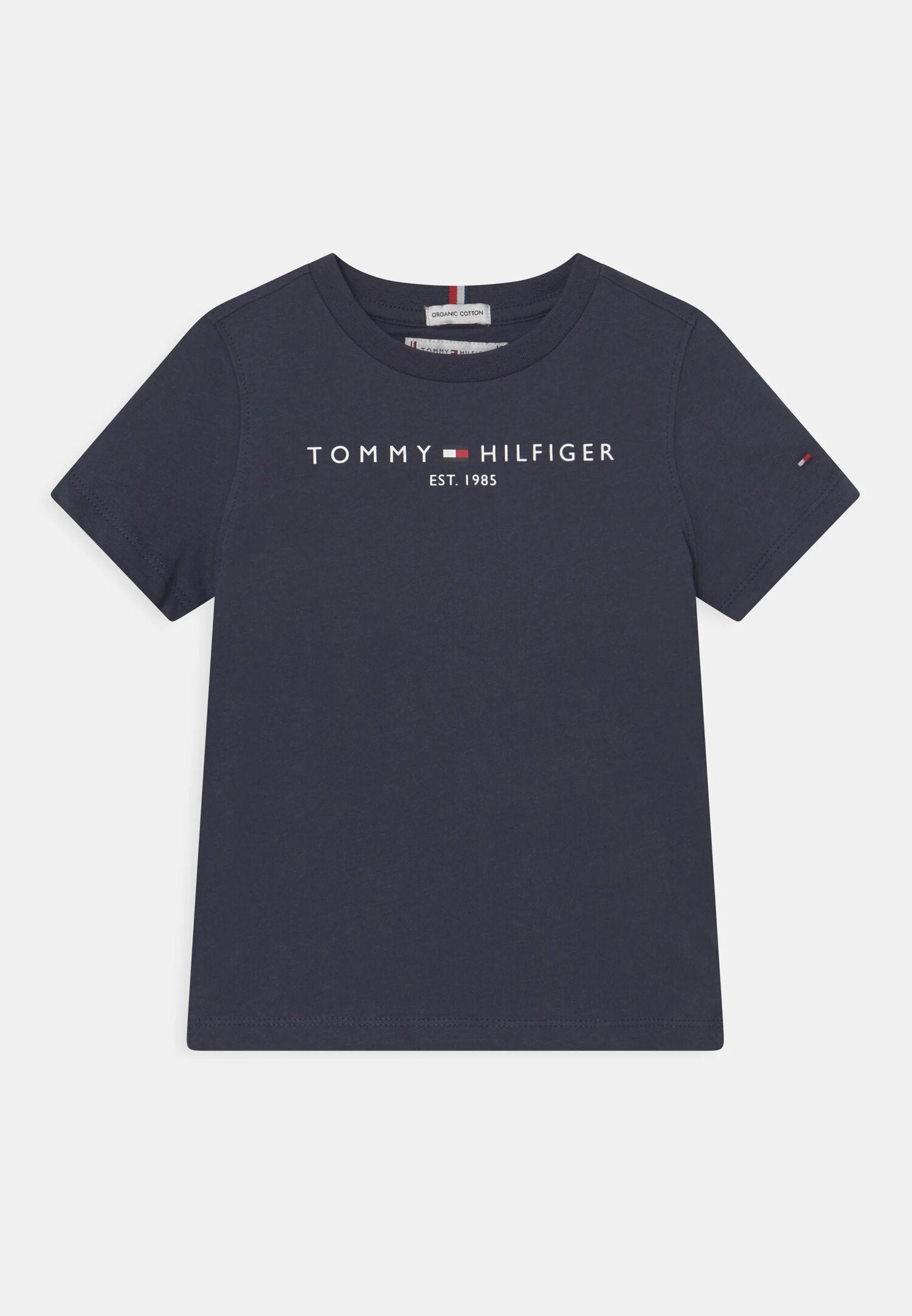 Tommy Hilfiger Tshirt Blu Bambino In Jersey Maniche Corte Scuola PE26