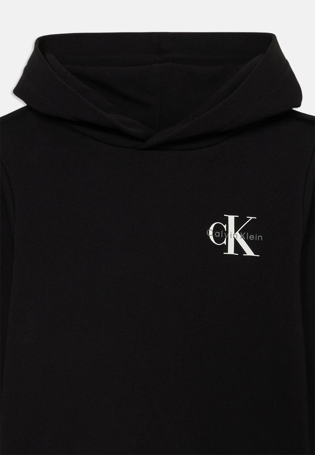 Calvin Klein Felpa Nera Bambino In Cotone Con Cappuccio Sportivo AI25