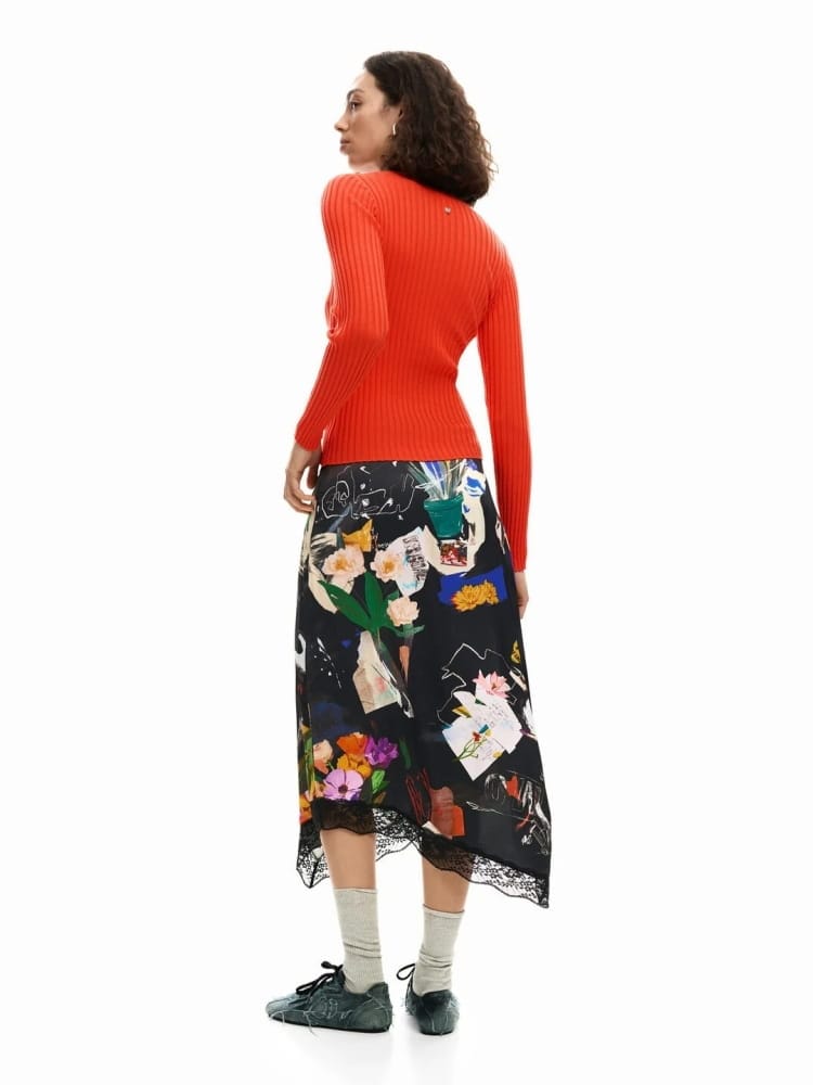 Desigual gonna arty nera a fantasia