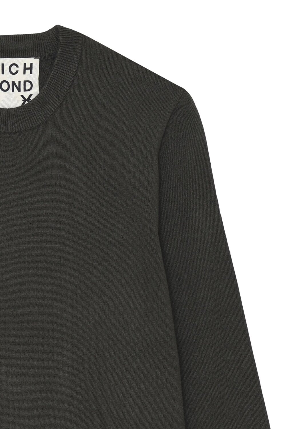 John Richmond maglia uomo lana verde collo tondo polsini logo | CammarataMode