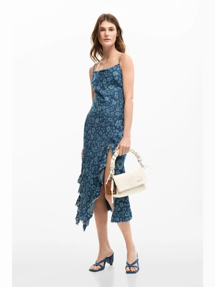 Desigual borsa trokel ecru con tracolla in ecopelle bianca
