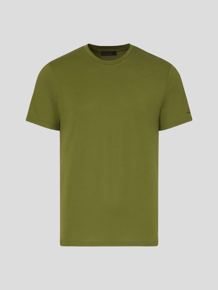 Peuterey tshirt verde militare uomo logo sul braccio