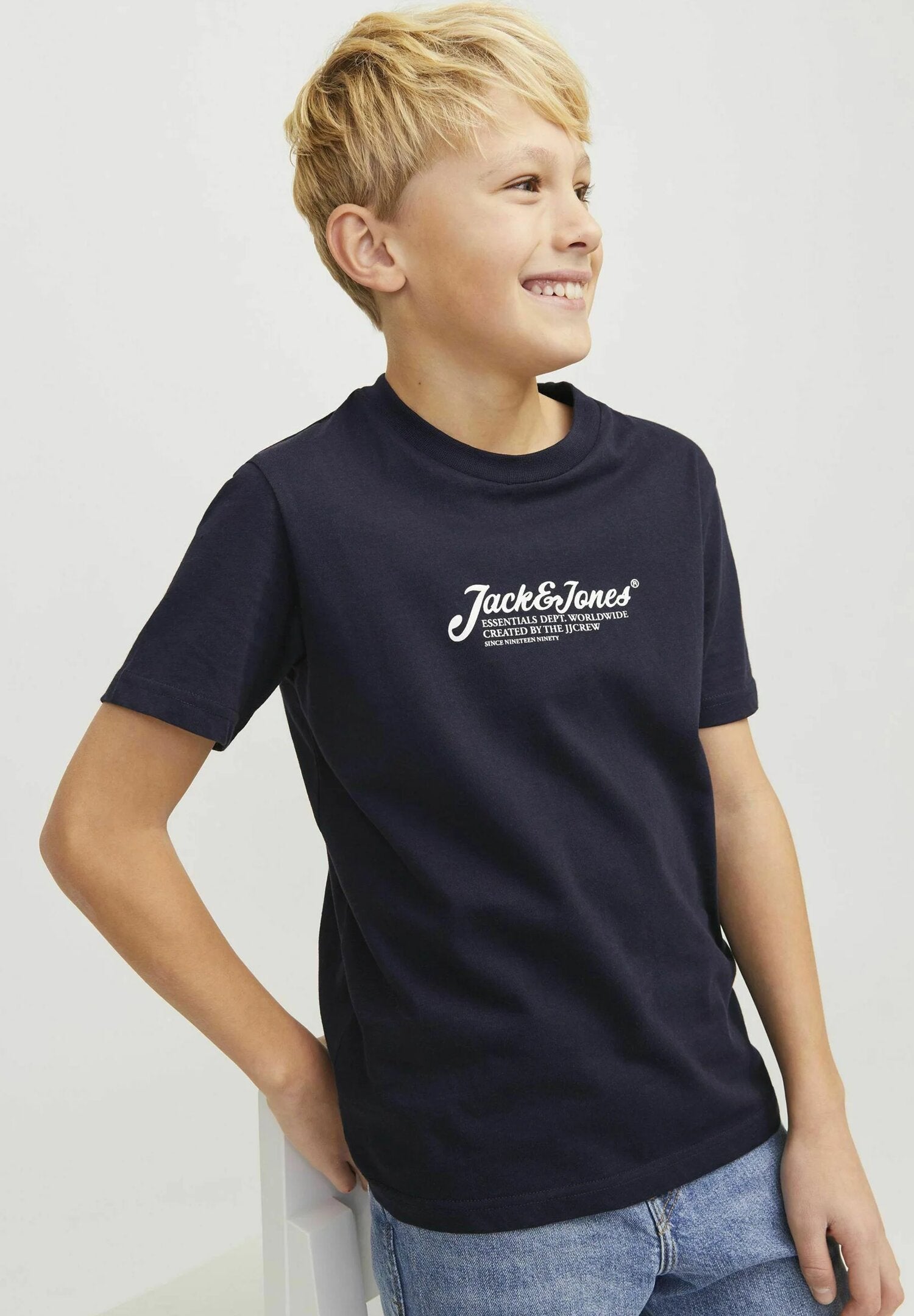 Jack&Jones T-Shirt Blu Bambino Junior Cotone Manica Corta Logo | CammarataMode