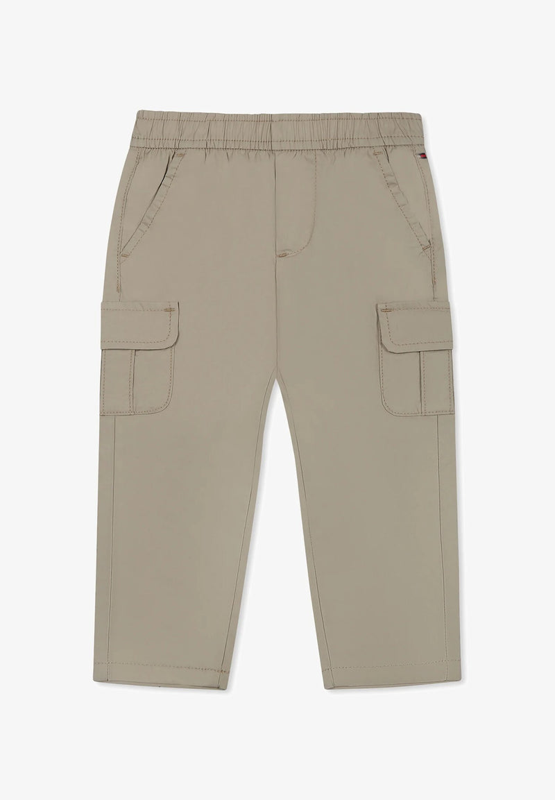 Tommy Hilfiger - Pantaloni cargo beige bambino con tasconi - Primavera Estate 20 - SABBIA | CammarataMode