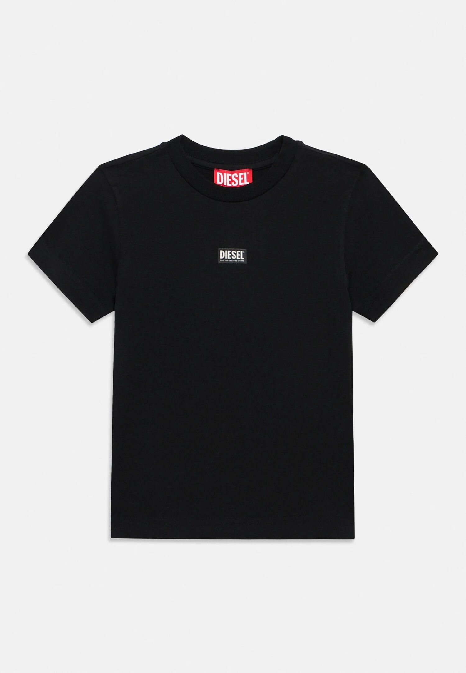 Diesel Tshirt Nera Con Logo Nero Centrale Bambino TJUSTR_