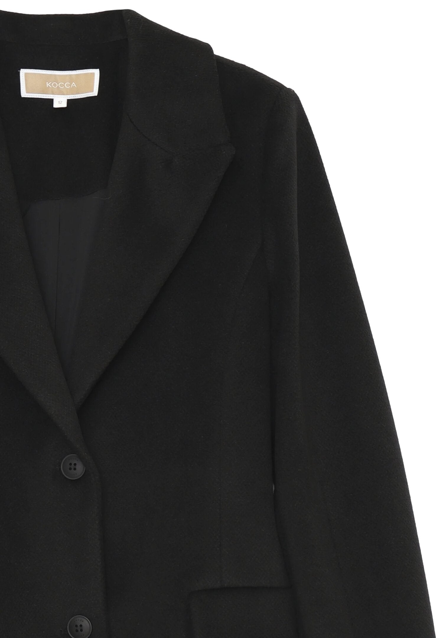 Kocca cappotto classico nero bambina e ragazza elegante lungo