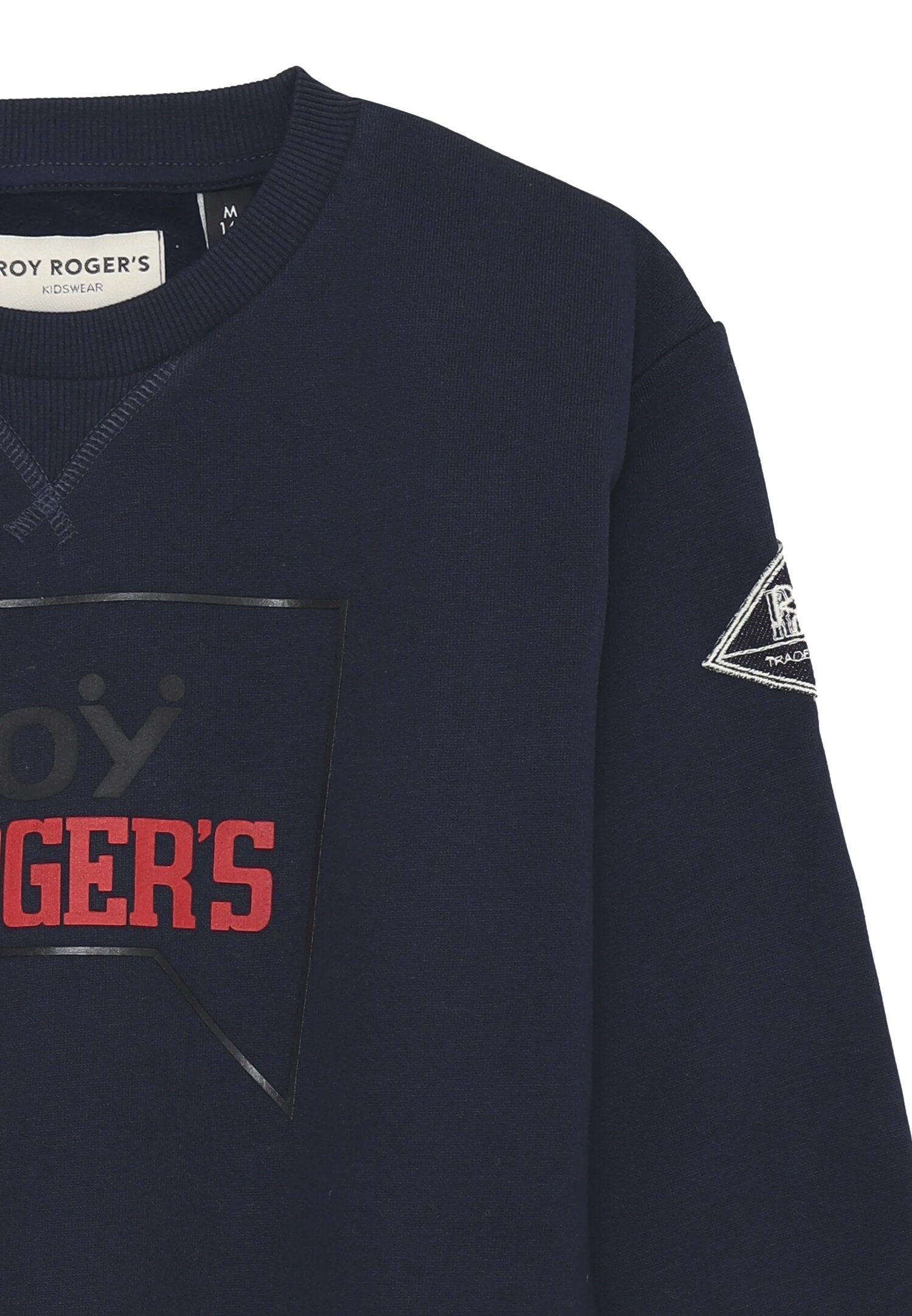 Roy Rogers felpa ragazzo blu cotone stampa logo frontale