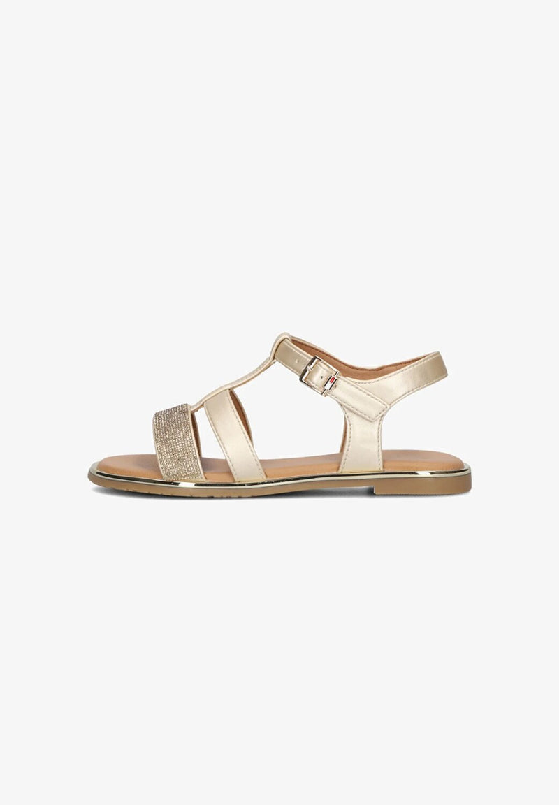 Tommy Hilfiger Kids Girls Spring Summer 2025 Gold Elegant Sandals - GREY | CammarataMode