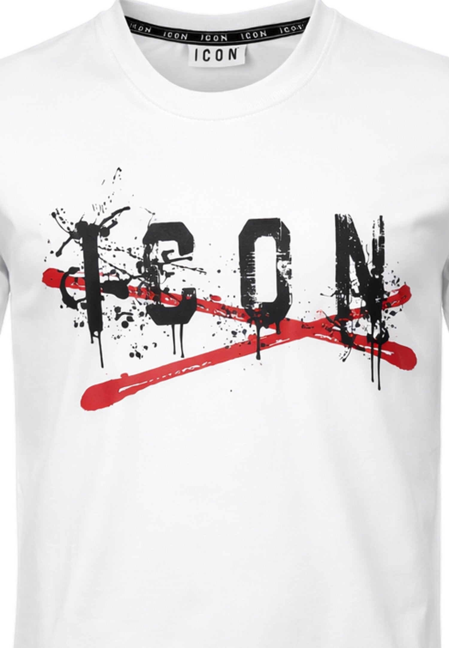 Icon Tshirt Bianca Logo Splash Rosso Bambino Maniche Corte IBKS001004_