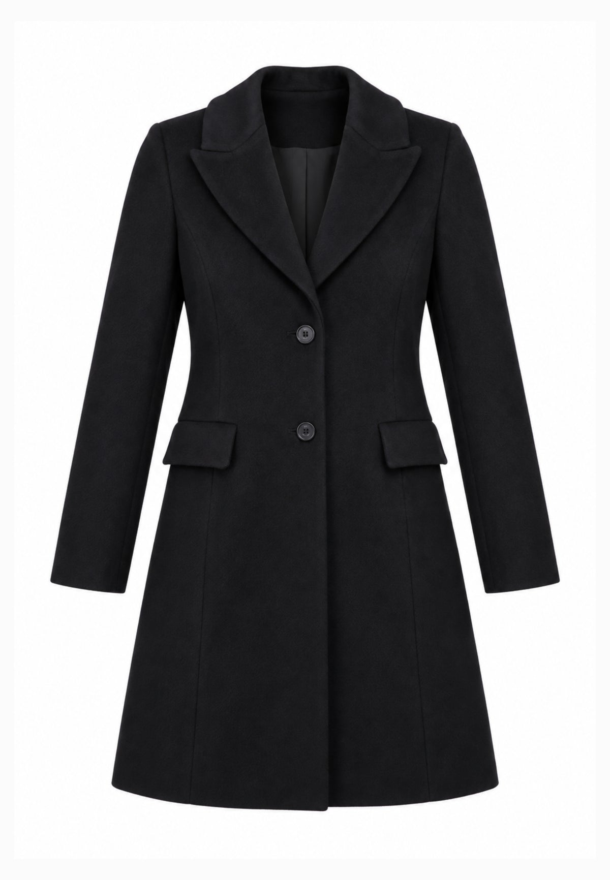 Kocca cappotto nero con colletto e linea svasata Bambine e ragazze walter.ne_