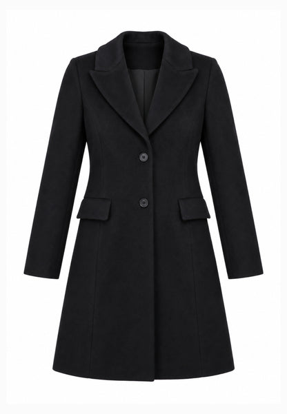 Kocca cappotto nero con colletto e linea svasata Bambine e ragazze walter.ne_
