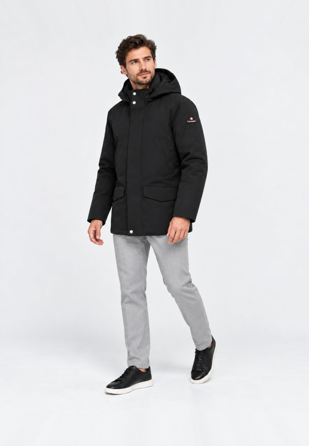 Canadiens Giubbotto nero con cappuccio invernale Uomo Nilan tech 2.0/m.Ne_