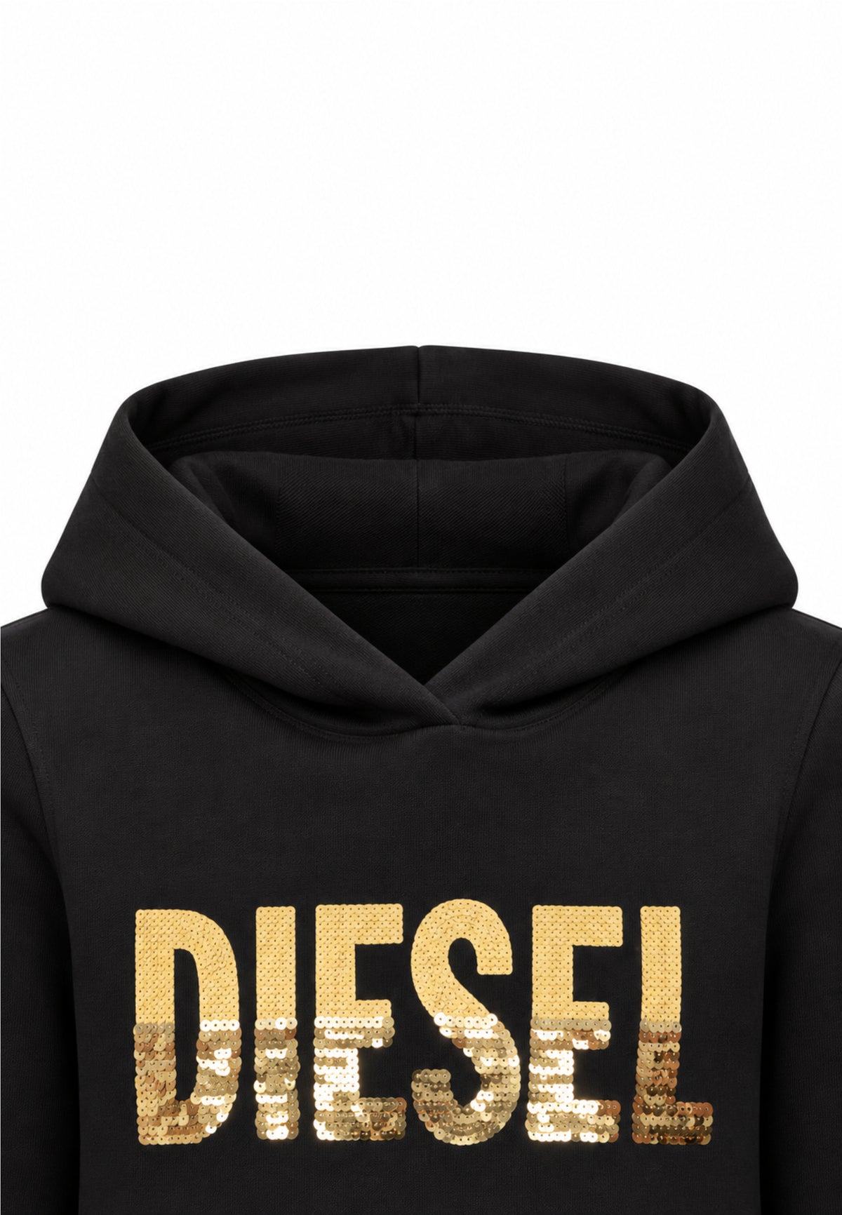 Diesel FELPA NERA CROP CON CAPPUCCIO Bambine e ragazze SPALLYHOOD.NE_