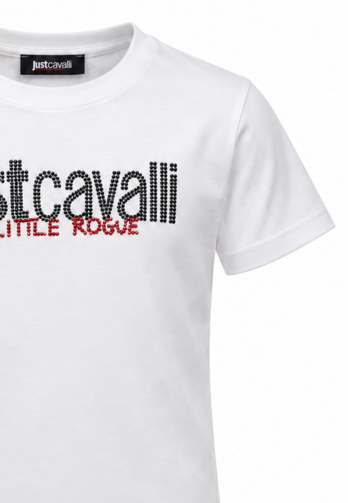 JUST CAVALLI tshirt  PANNA CON LOGO BORCHIATO Bambini e ragazzi jba26156ts.panna_