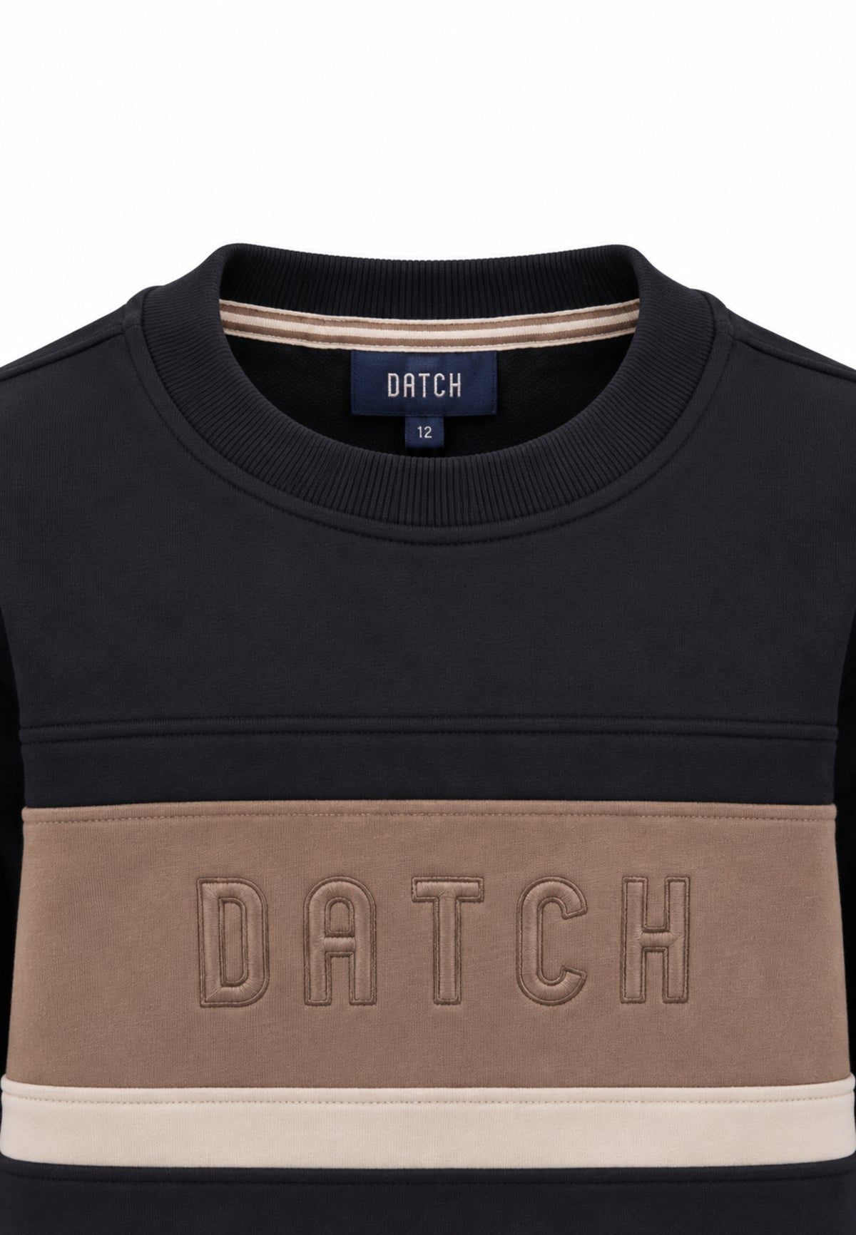 DATCH FELPA NERA A GIROCOLLO CON STRISCIA CENTRALE Bambini e ragazzi DTH2157.NE_