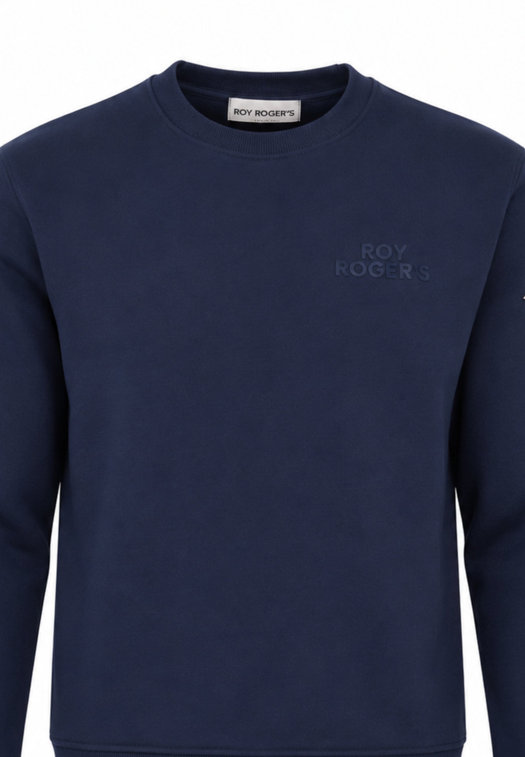 Roy Roger's felpa blu a girocollo con logo gommato piccola Bambini e ragazzi rz486/00.bluscur_