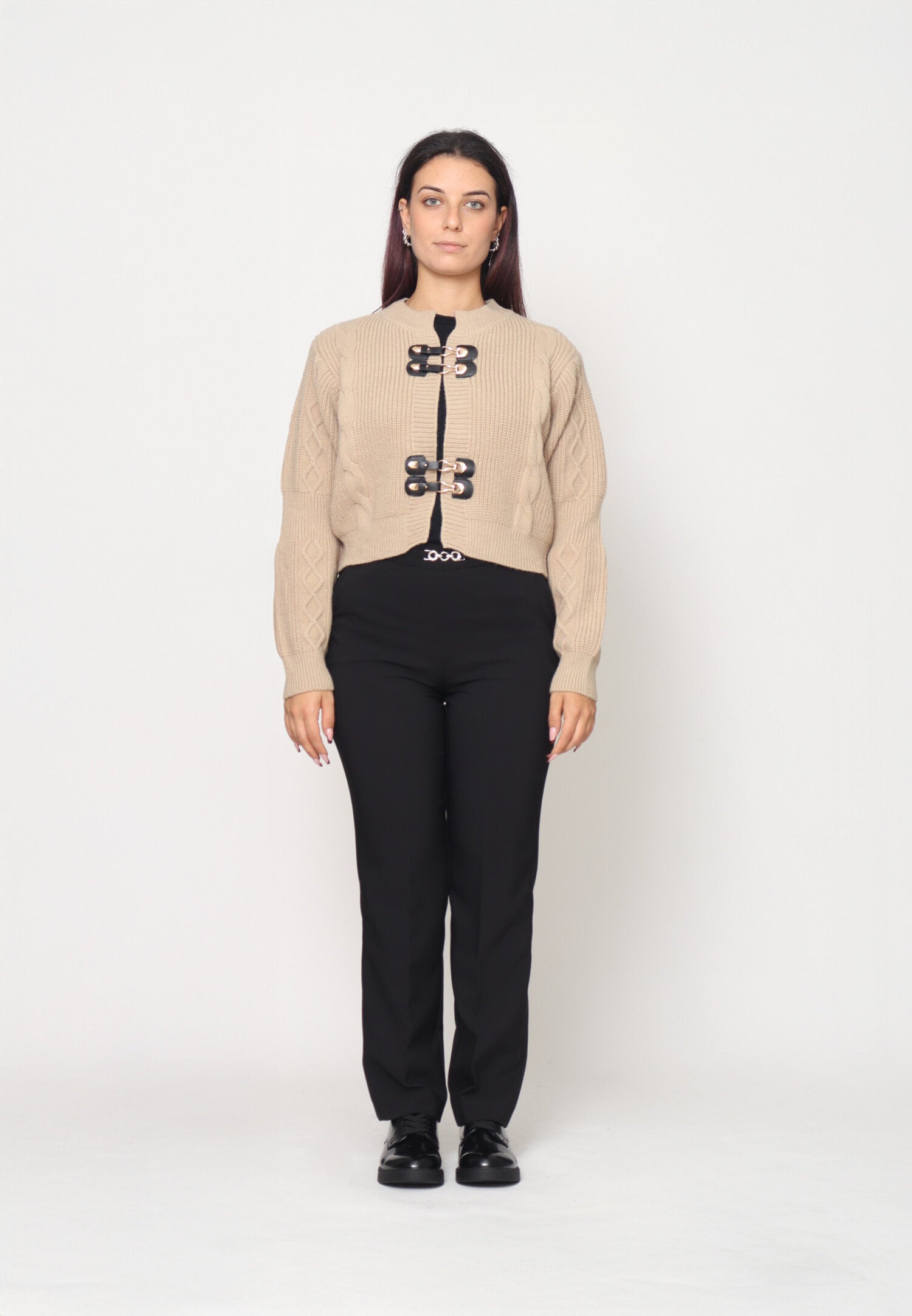 Monte Cervino Maglione Beige Donna In Lana Girocollo Elegante AI25