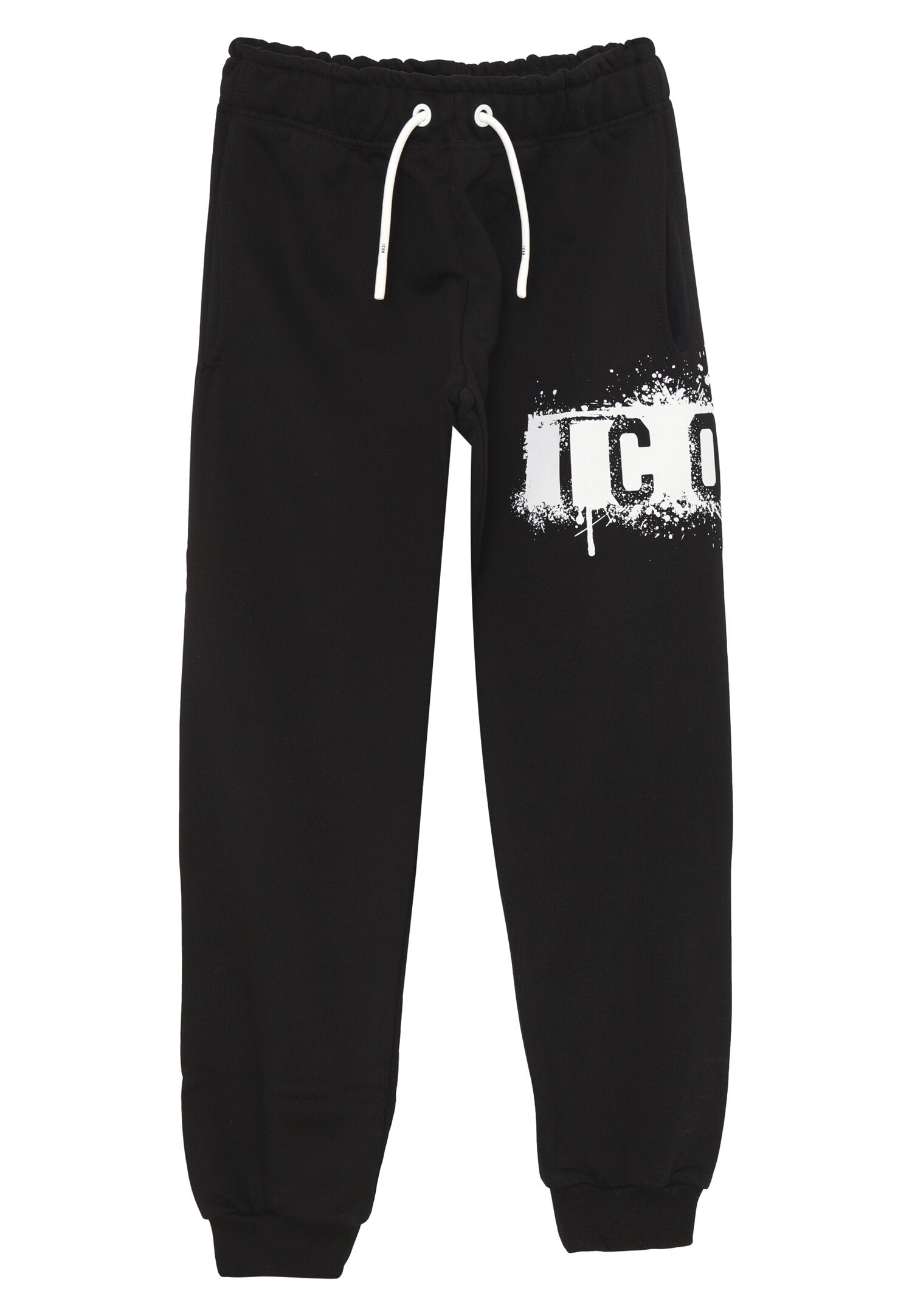 Icon Pantalone Nero Bambino In Cotone Vita Regolabile Sportivo AI25