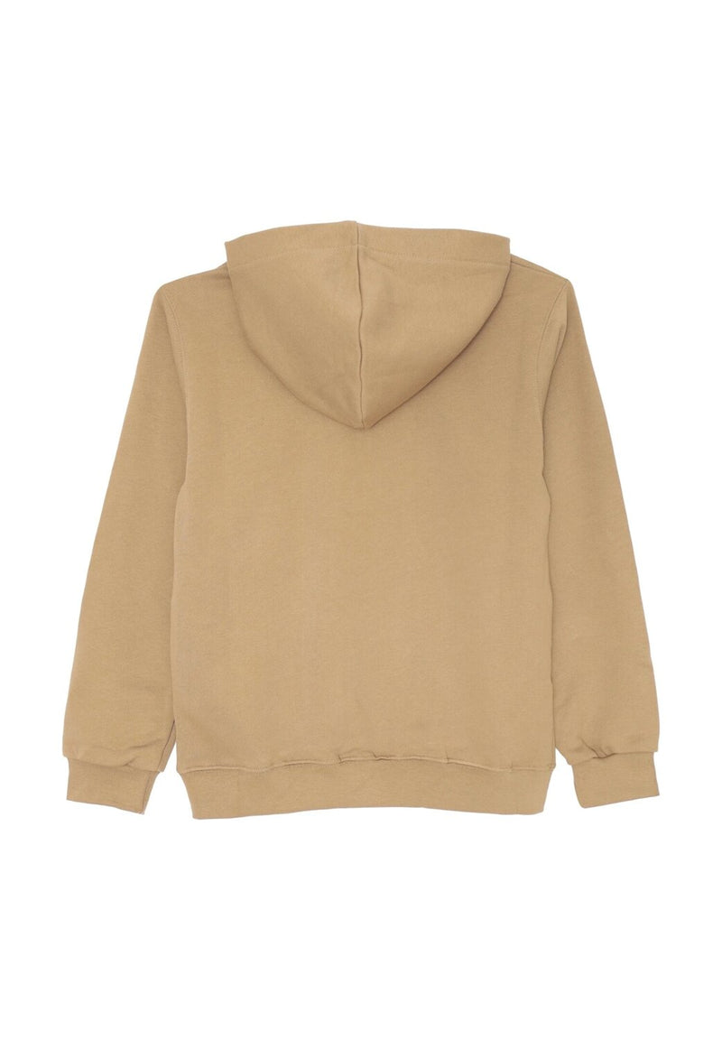 Disclaimer felpa con cappuccio bambino marrone cotone inverno logo bianco - MARRONE | CammarataMode