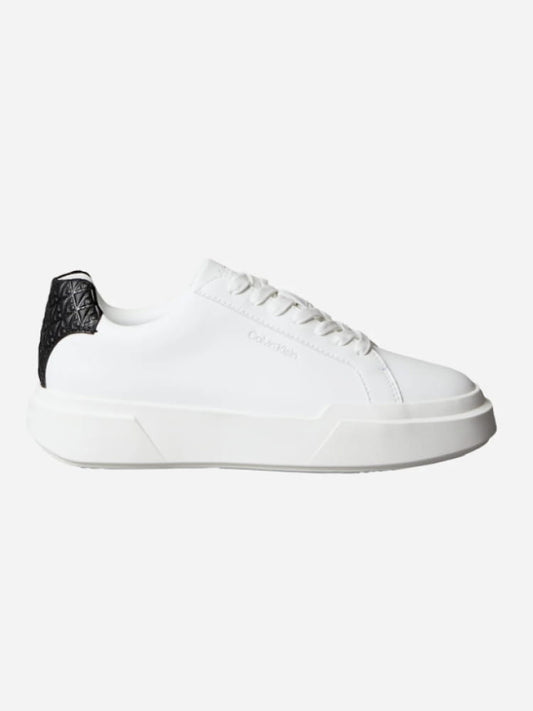 Calvin Klein sneakers uomo chunky bianche con retro logato all over nero Uomo