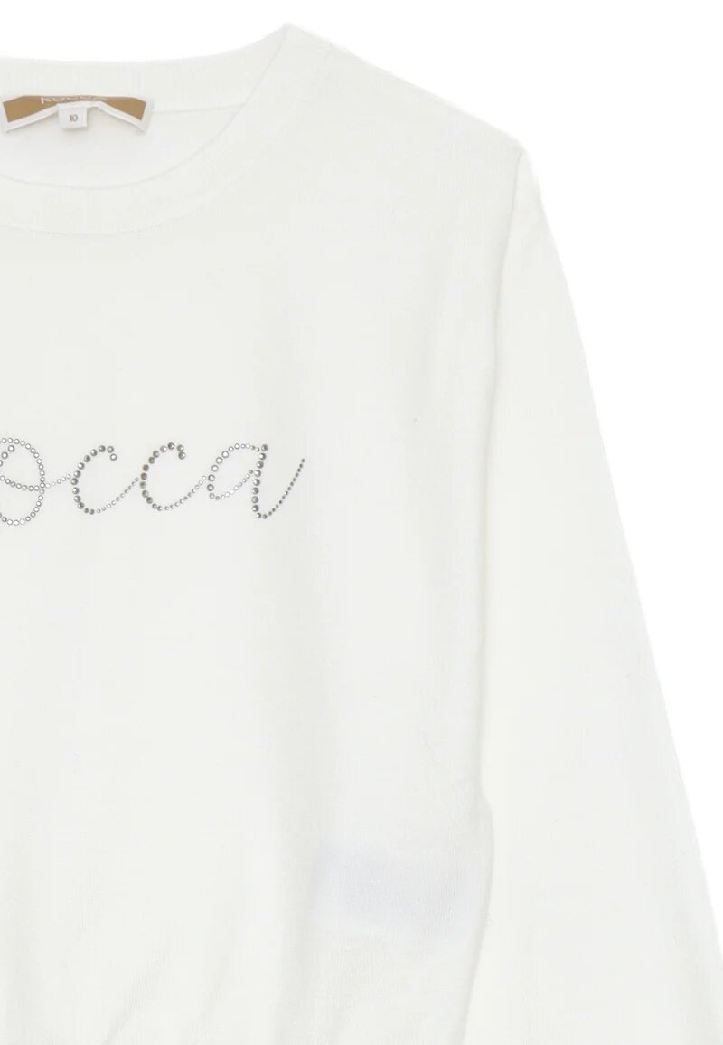 Kocca felpa panna bambina e ragazza con logo luminoso | CammarataMode