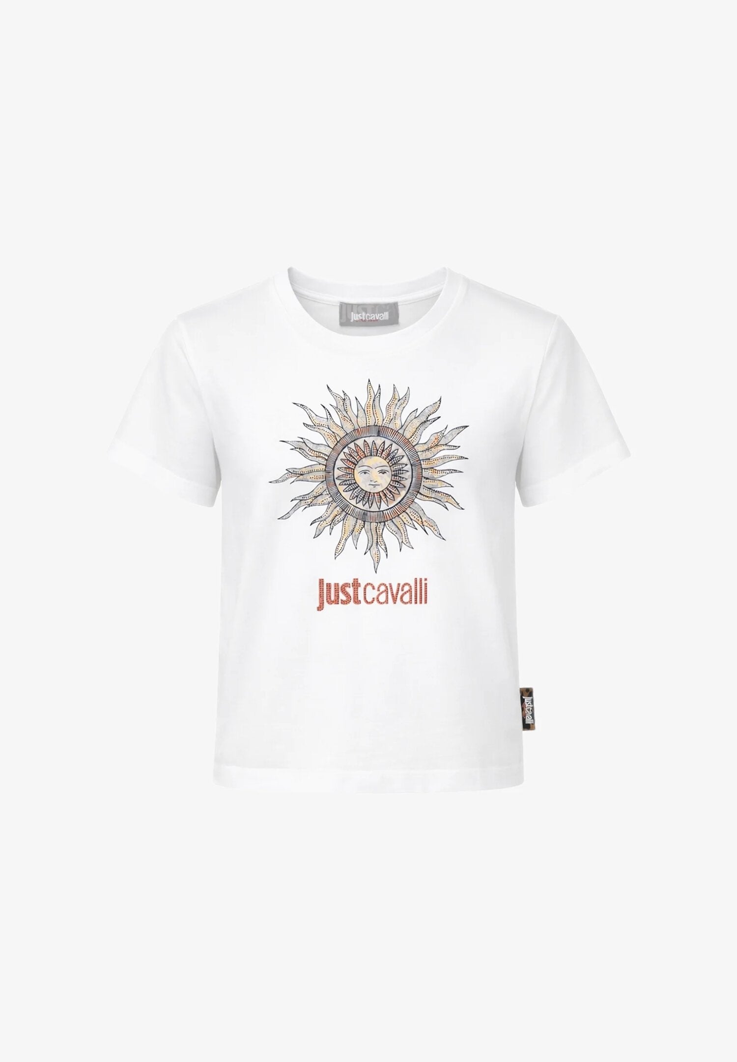 Just Cavalli Tshirt Bianca Sole Strass Bambina Maniche Corte - JGP26076TS_