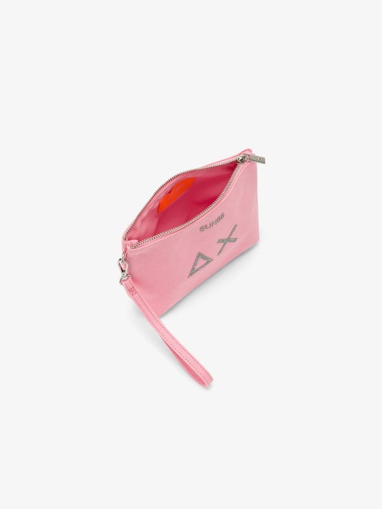 Sun68 pochette fucsia donna logo con glitter