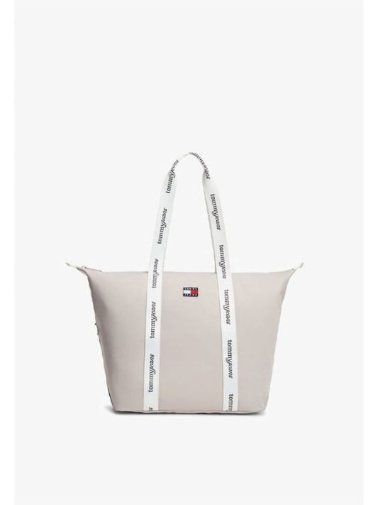 Tommy Jeans borsa beige donna logo all over | Misure 34 x 52 x 22 cm