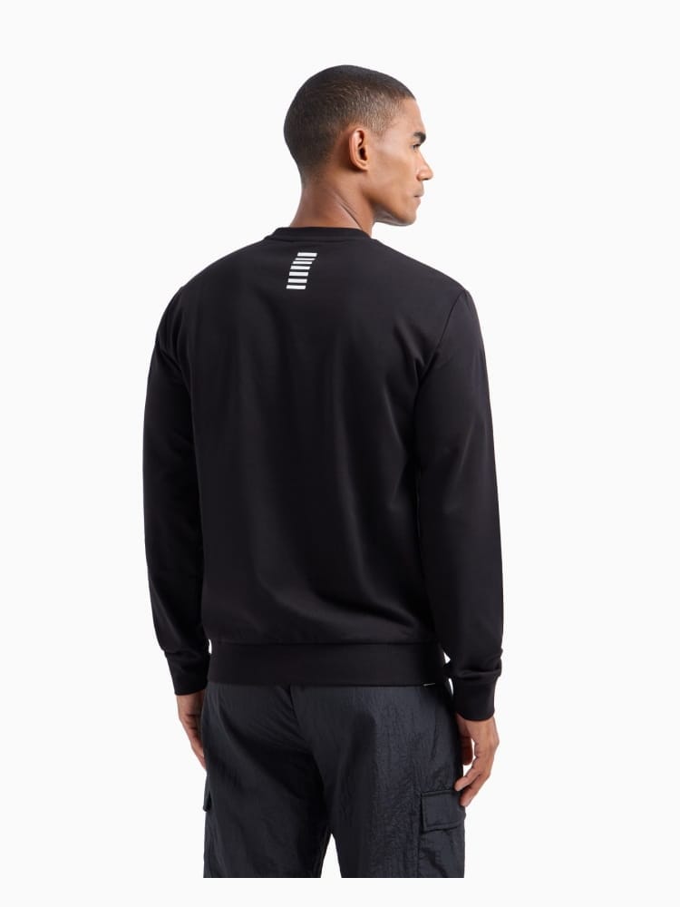 Emporio Armani felpa girocollo core identity in cotone nero/bianco
