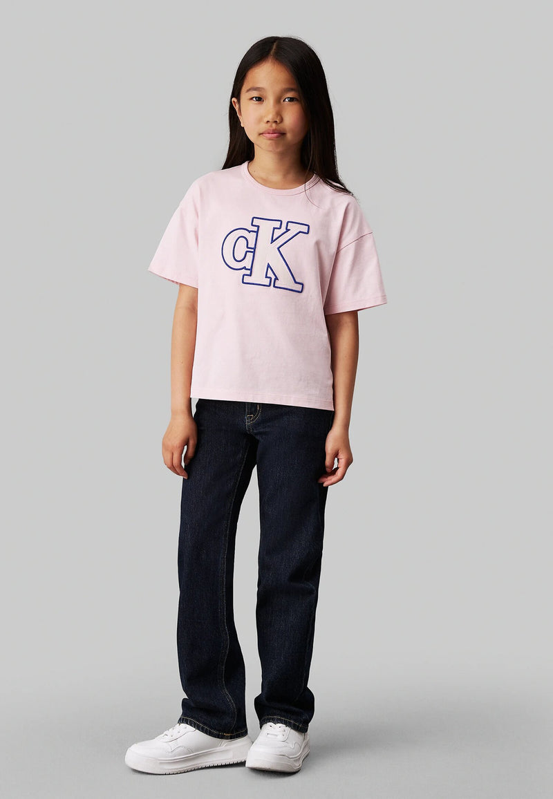 Calvin Klein pink t-shirt for girls, cropped, spring summer - ROSE | CammarataMode