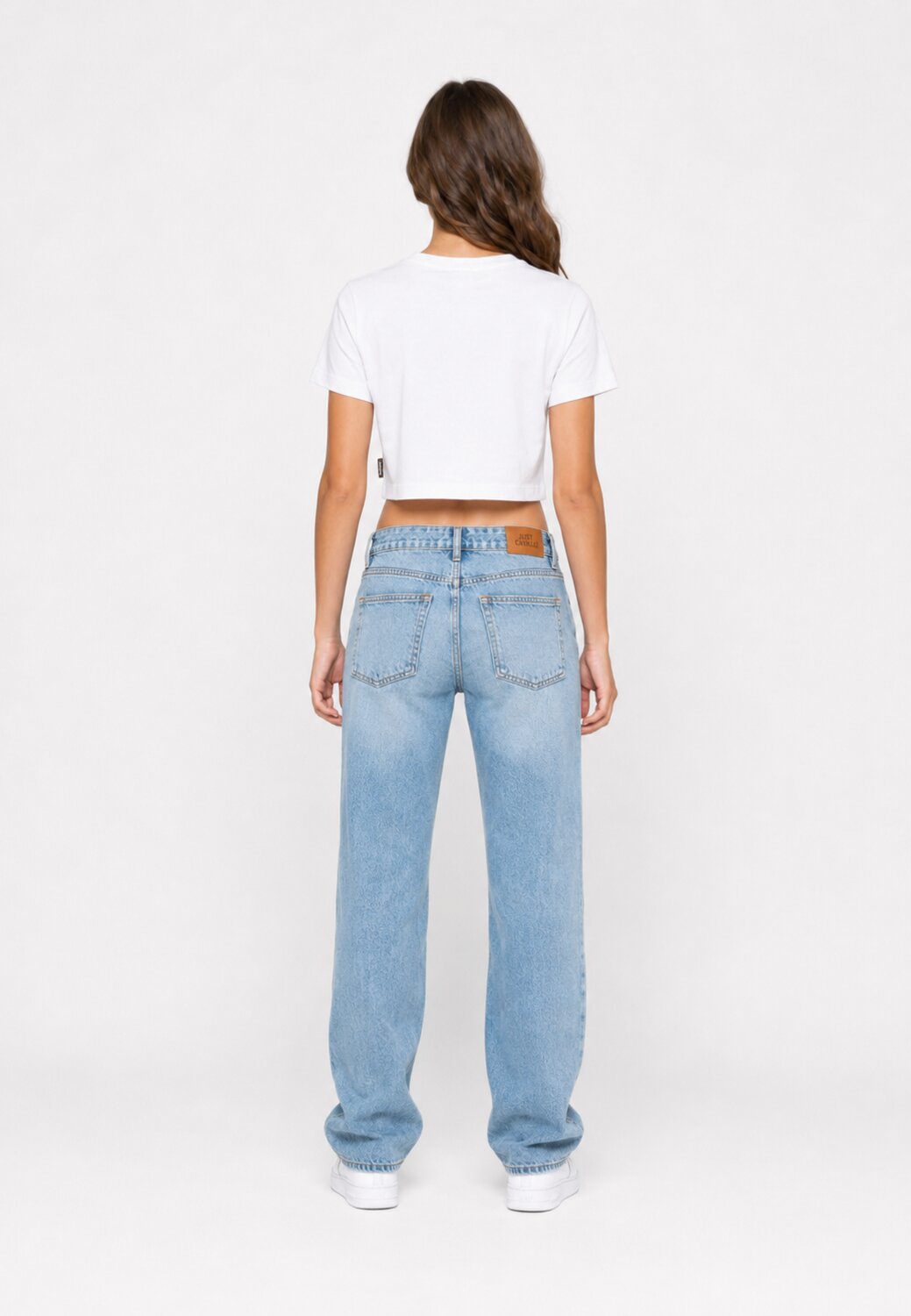 Just Cavalli Tshirt Bianca Logo Bacio Bambina Modello Crop - JGP26031TS_