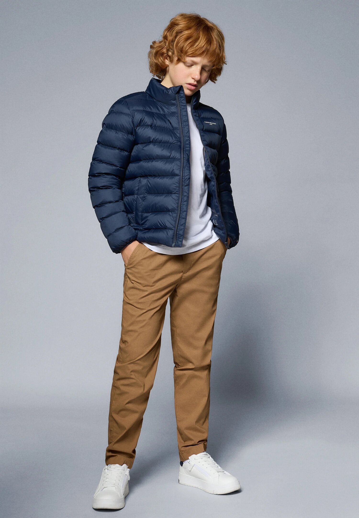 Tommy Hilfiger Piumino Blu Leggero Collo Alto Neonato KS0KS00652C1G_