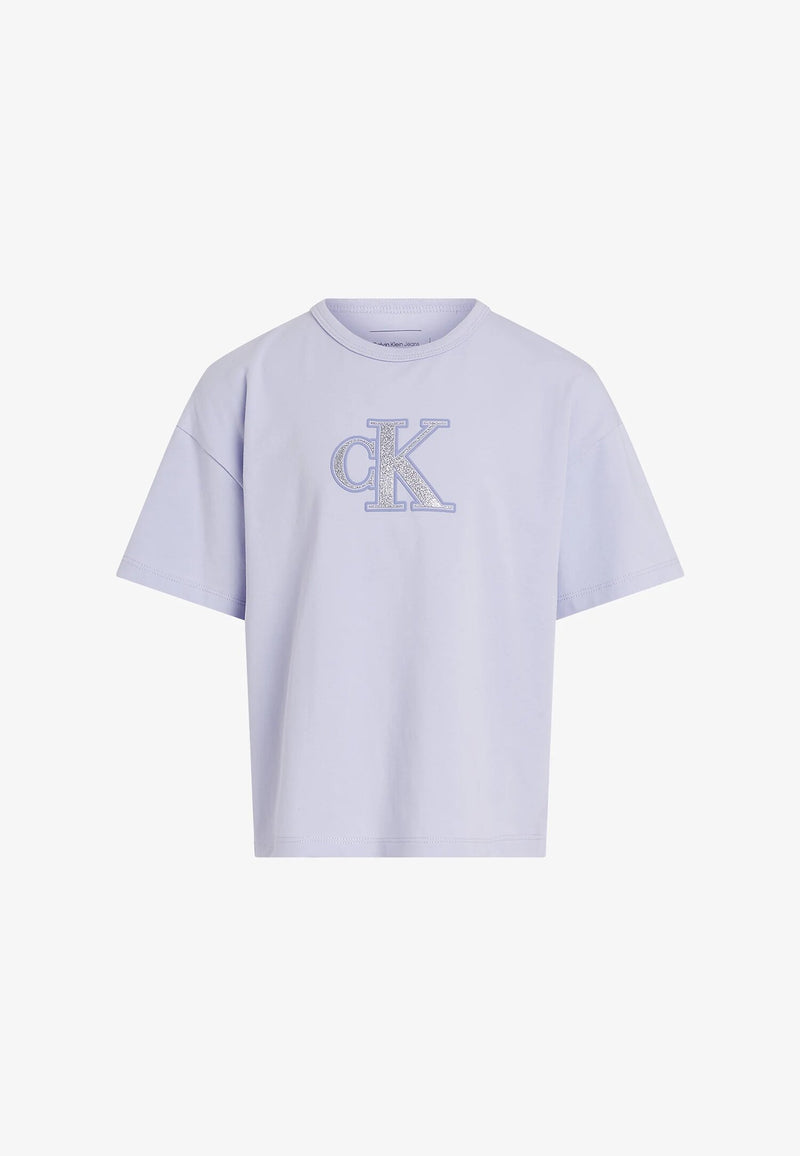 Calvin Klein t shirt bambina ragazza lilla estiva comoda junior - LILLA | CammarataMode