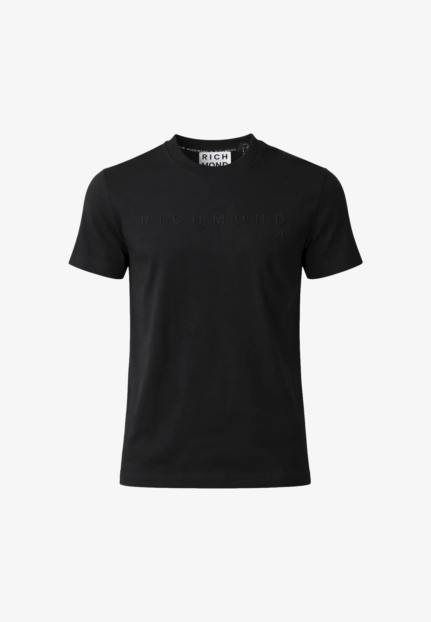 John Richmond Tshirt Nera Con Logo Tono Su Tono Uomo UMP26018TS_