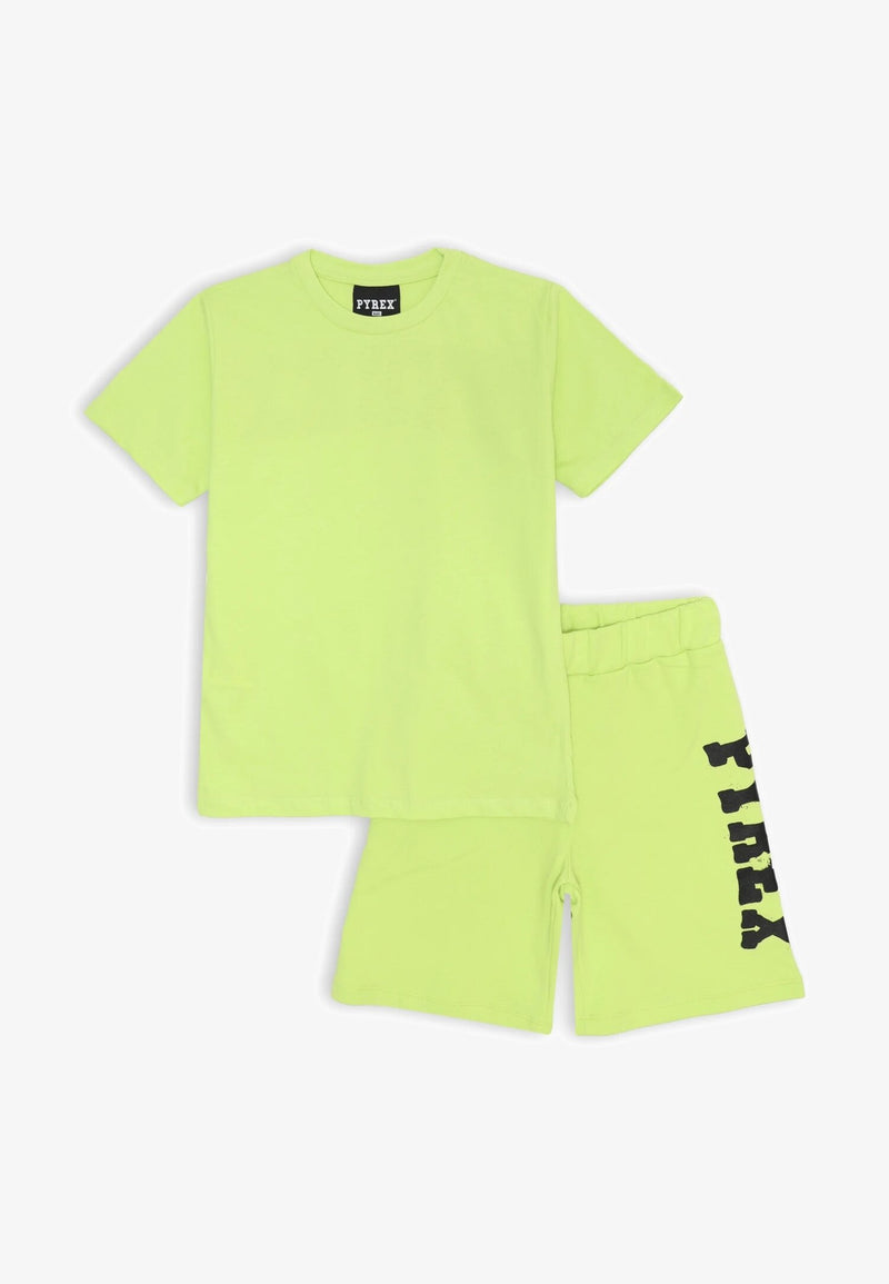 Lime green children's Pyrex suit - T-shirt &amp; shorts spring 25 - VLIME | CammarataMode