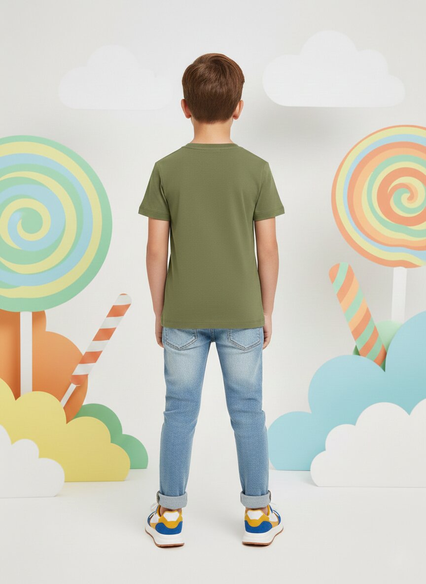 Moschino Tshirt Verde Bambino Girocollo Sportivo In Cotone 15526787711359_
