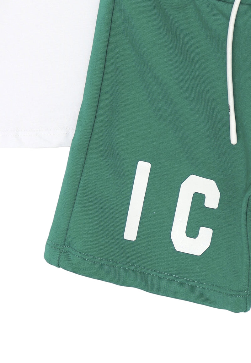 ICON complete green baby 12 months 4 years cotton white print - GREEN | CammarataMode