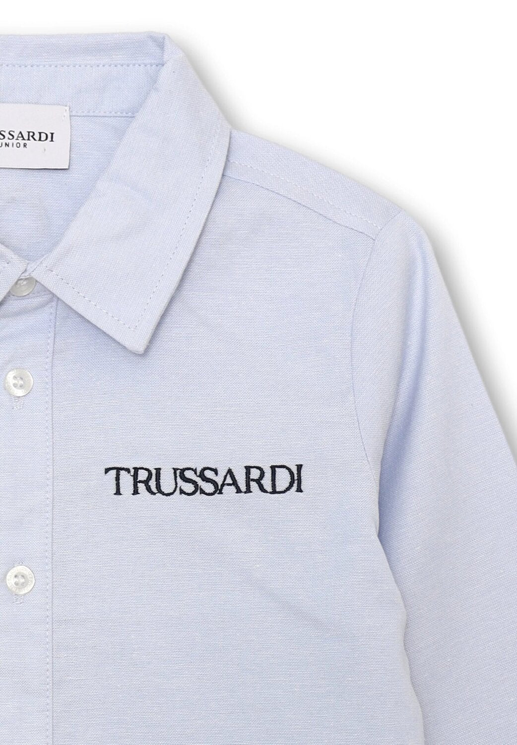 Camicia Azzurra Trussardi con Logo - Neonato 6 Mesi - 6 Anni