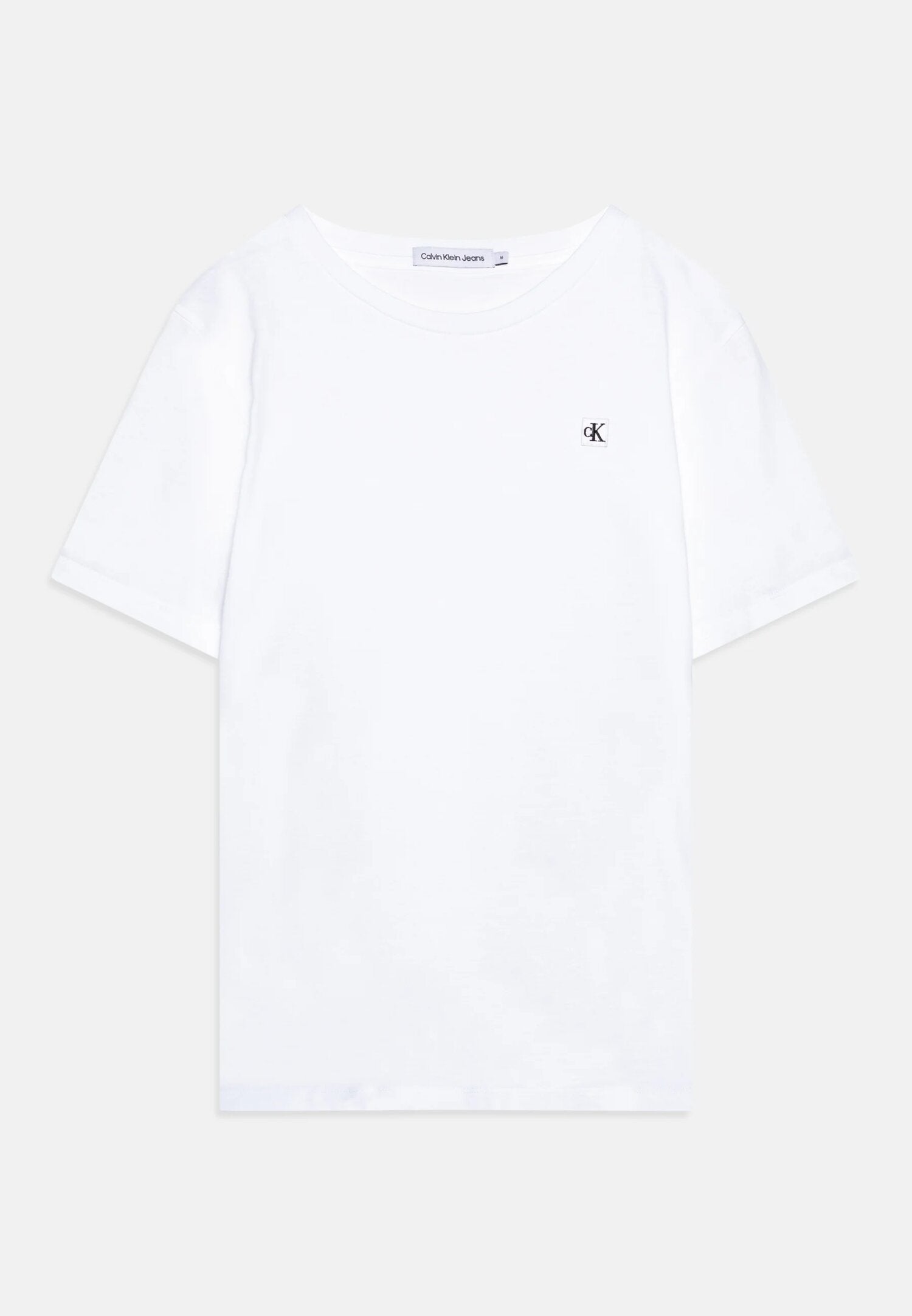 Calvin Klein Tshirt Bianca Bambino In Jersey Maniche Corte Passeggio PE26