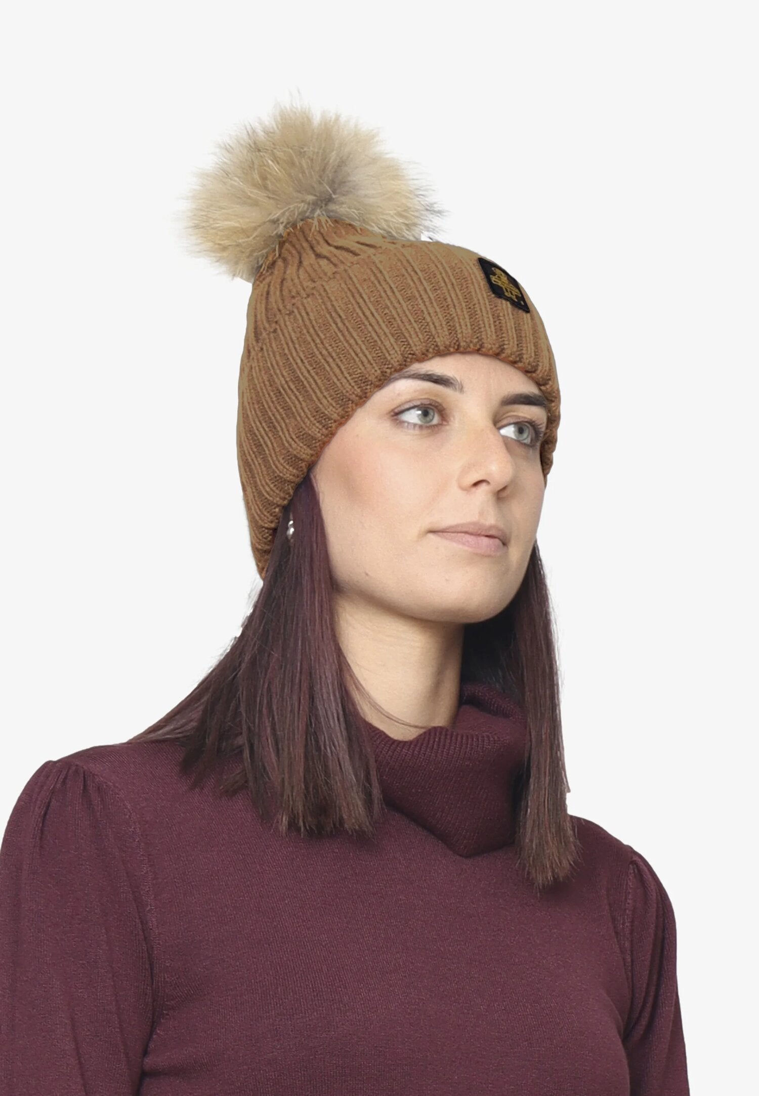 Refrigiwear Cappello Beige Donna In Lana Cuffia Quotidiano AI25