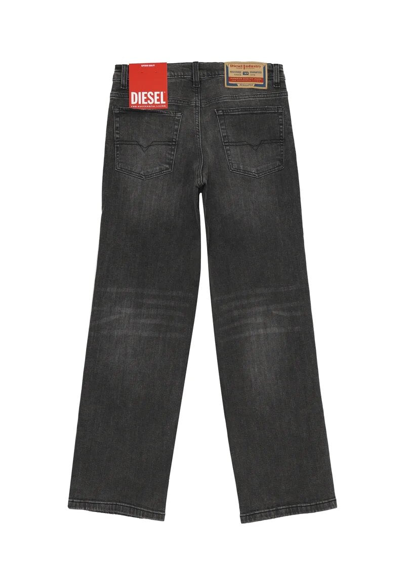 Diesel Jeans Bambino Nero In Cotone Vita Regolabile Da Passeggio AI 25
